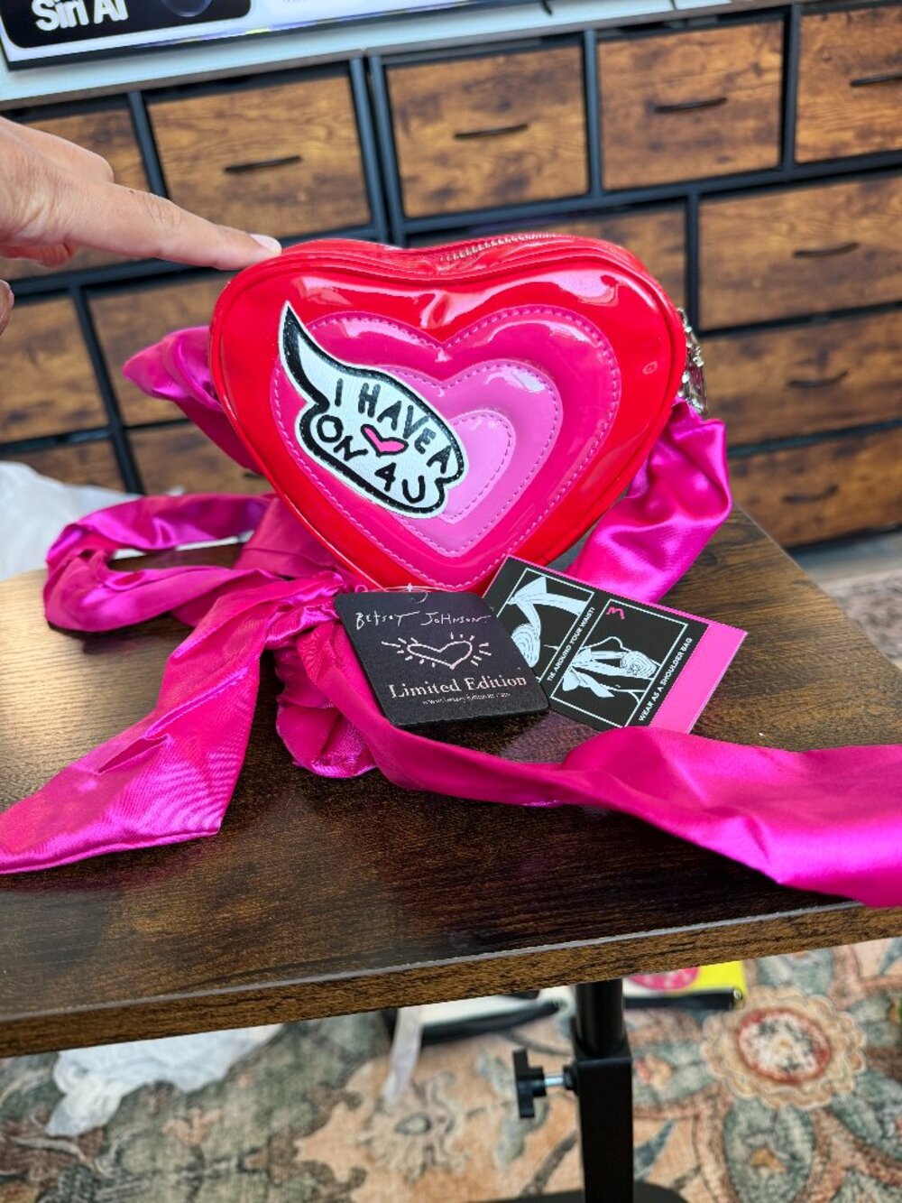 Betsey Johnson Heart On Red Pink Layered Heart Limited Edition Bag